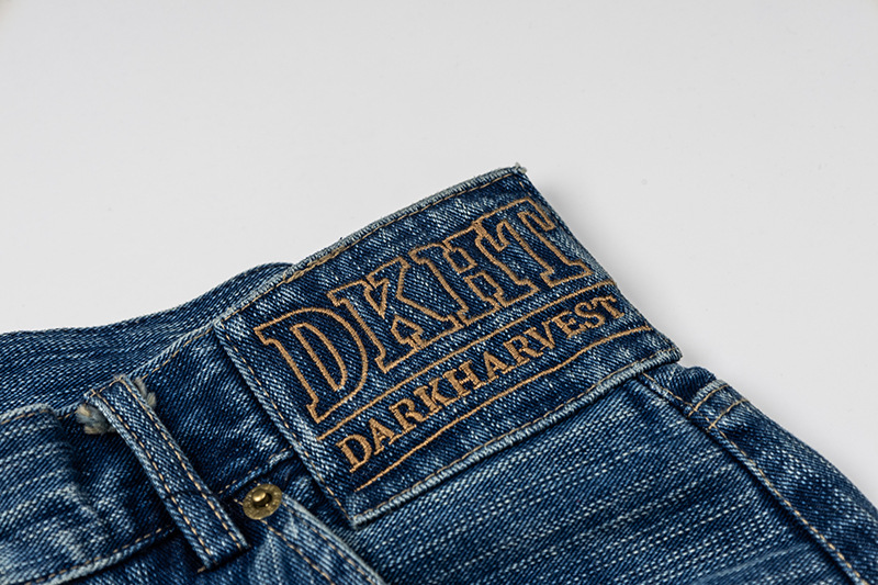 Unisex Vintage Paris Buckle Denim Capri Pants With Bamboo-Joint Wash, Relaxed Fit Over-Knee Shorts For Summer_mkmklike.com