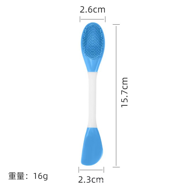 両頭のシリカゲルのマスクは顔をきれいにしてマッサージして泥の膜を塗って顔の自作の軟膜のツールの専用のブラシを塗ります。