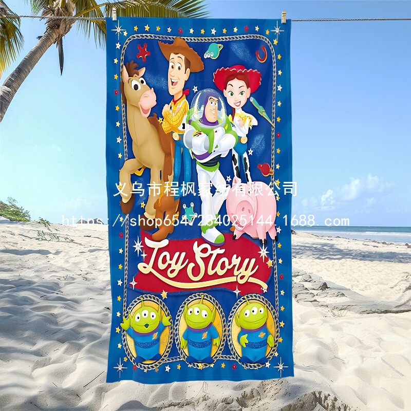 Factory Direct Sales of Children's Cartoon Buzz Lightyear Bath Towel Toy Story Beach Towel