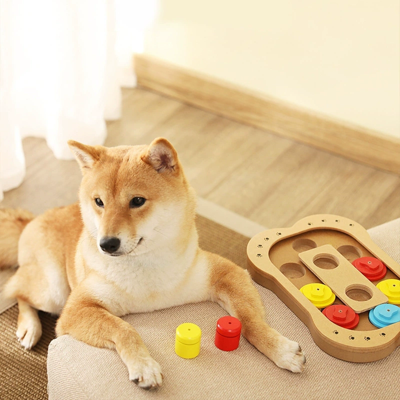 Собака интересная медленная пища миска кормушка типа отпечатка лапы из массива дерева Интерактивная игрушка для собак