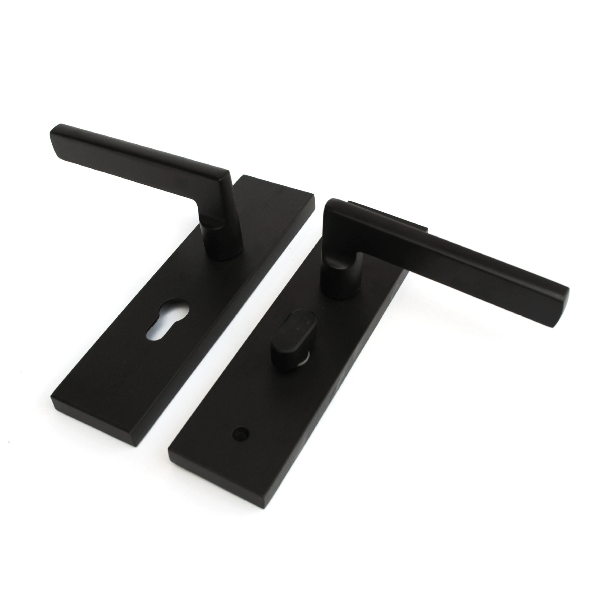 Покрытие из алюминиевого сплава черный замок дверной ручки с одним язычком для внутренней спальни деревянный замок дверной ручки независимо от левого и правого