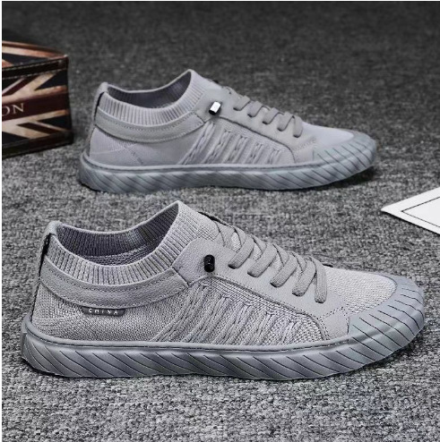 2024 men's single-layer shoes old Beijing new mesh versatile casual cloth shoes flying woven deodorant skate shoes construction site work shoes