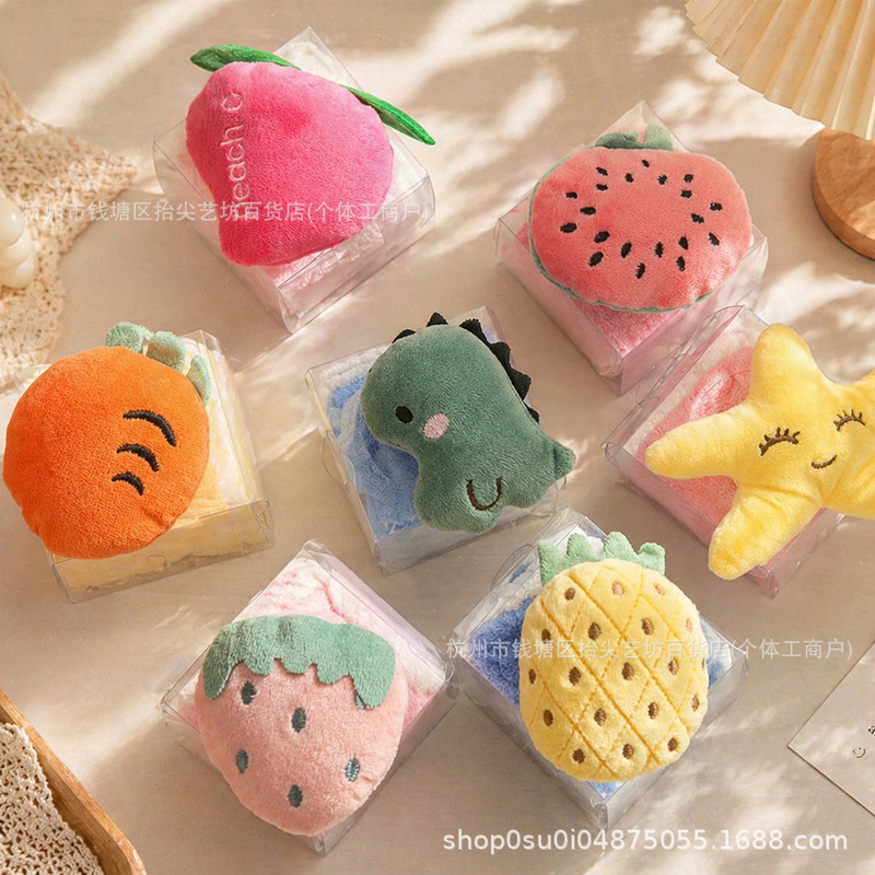 Hand Towels Can Be Hung in Gift Boxes, Children's Square Towels, Coral Fleece Squishy Cute Towels, Wholesale Return Gifts, Full Moon Gifts, Souvenirs