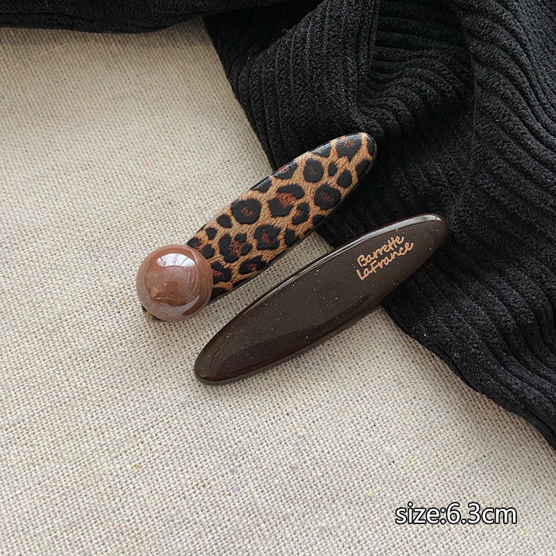 타원형 일자 머리핀 한 쌍