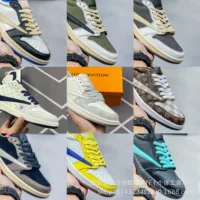 Обувь Putian Pure Оригинальная TS Совместная пара Обувь aj1 низкий колючий шип Fujiwara Lightning мокко кроссовки