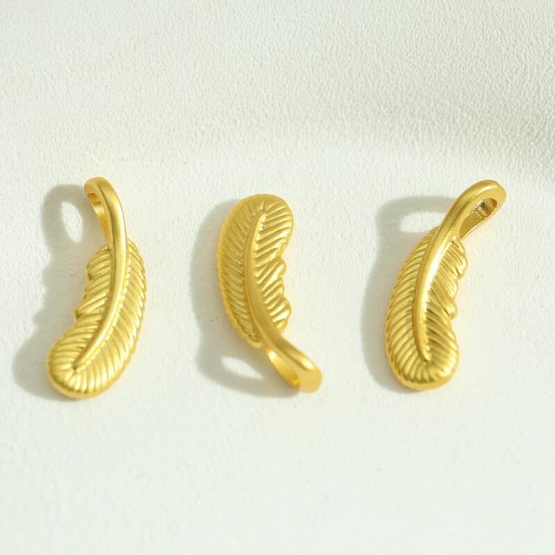 Shajin Accessories Leaves Feather Pendant Necklace Pendant Ancient Gold DIY Jewelry Accessories Bracelet Bracelet Jewelry