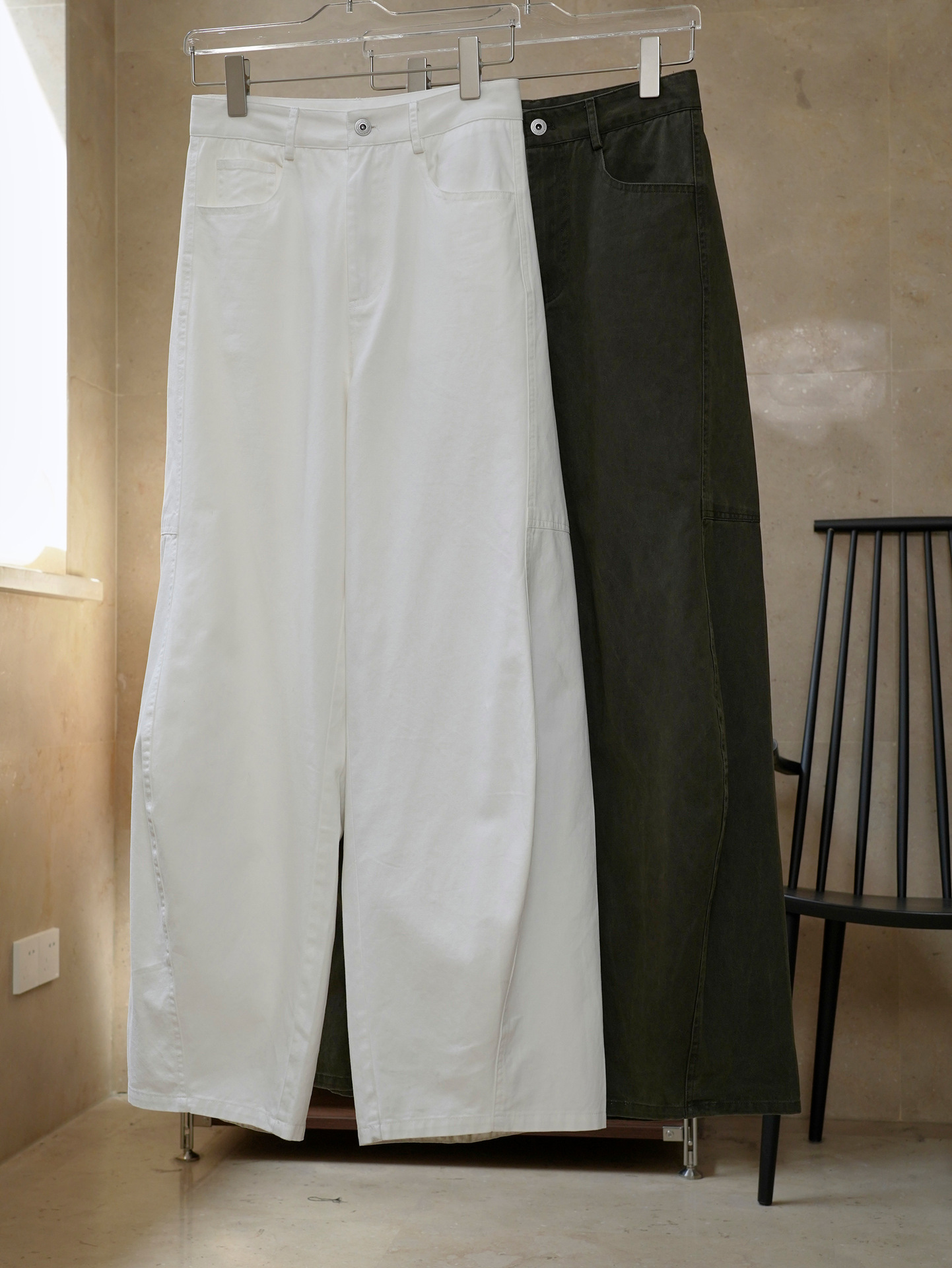 Breathable summer design crooked light and thin casual trousers