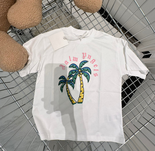 Coconut Tree Children's Short Sleeve T-Shirt 2024 New Summer Clothing Children's Loose T-Shirt Baby Summer Trunk Bear Top Fashion 