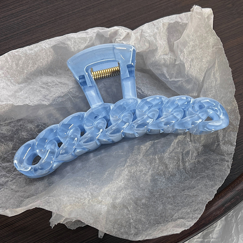 Einfache Große Semi-transparent Candy Farbe Kette Haar Klaue Shark Clip display picture 5