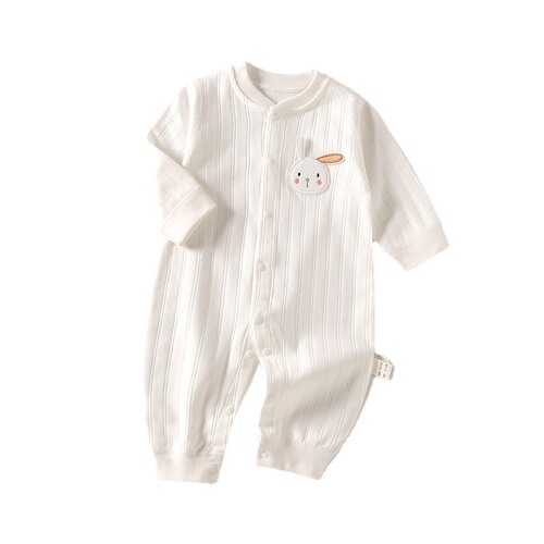 Baby Bodysuit Spring and Autumn Version Autumn Pure Cotton Boneless Unisex Baby Outfit Thin Long Sleeve Hoddie Crawling Suit