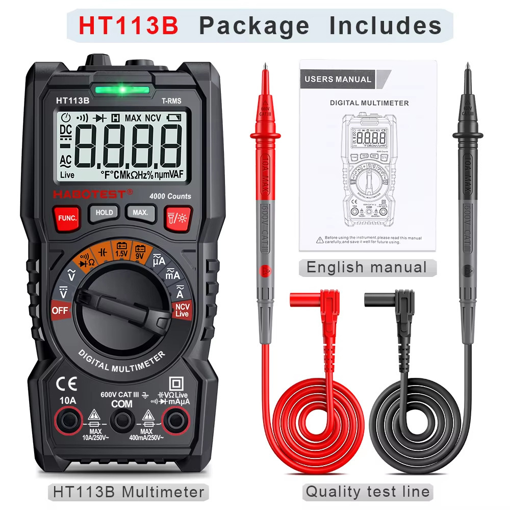 WARBO HT113C multímetro digital zumbador inteligente voltímetro galvanímetro portátil mini producto