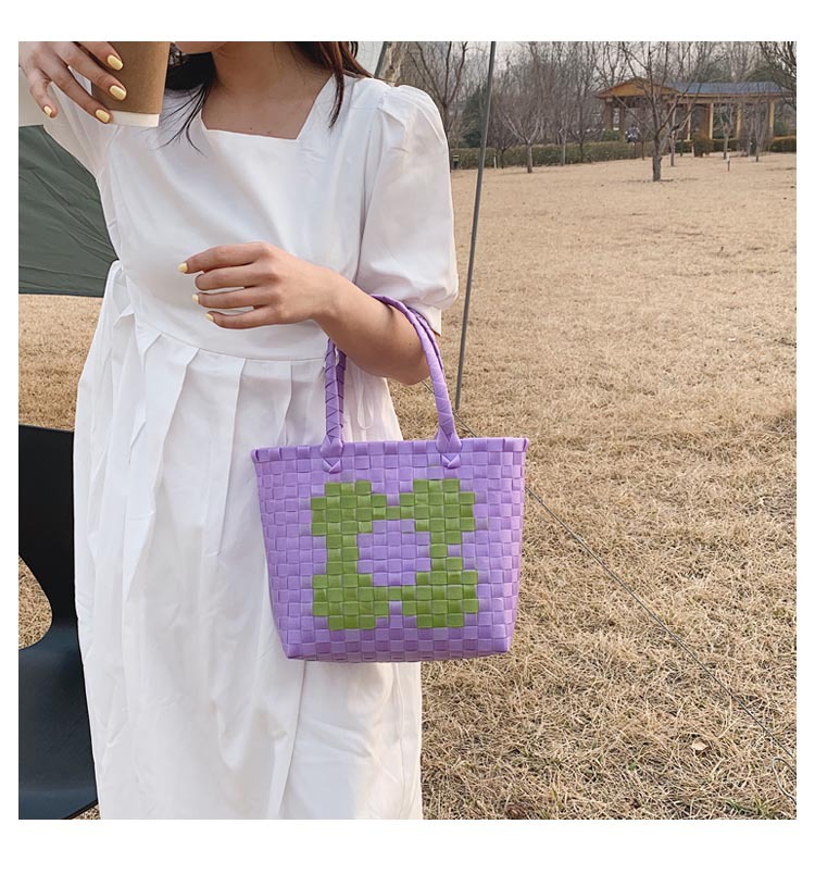 Fashion Color Woven Portable Bag display picture 10