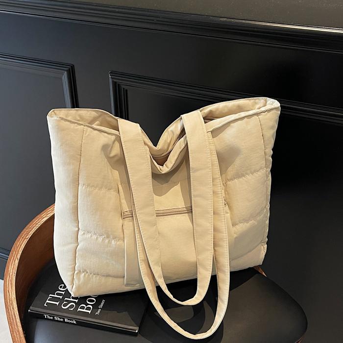Bolso Tote de Nylon para Mujer con Cremallera para Estudiantes y Uso Diario