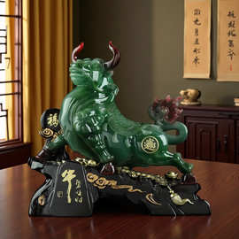 2025年新款仿玉牛的吉祥物摆件招财家居新中式风礼物开业吉祥礼品