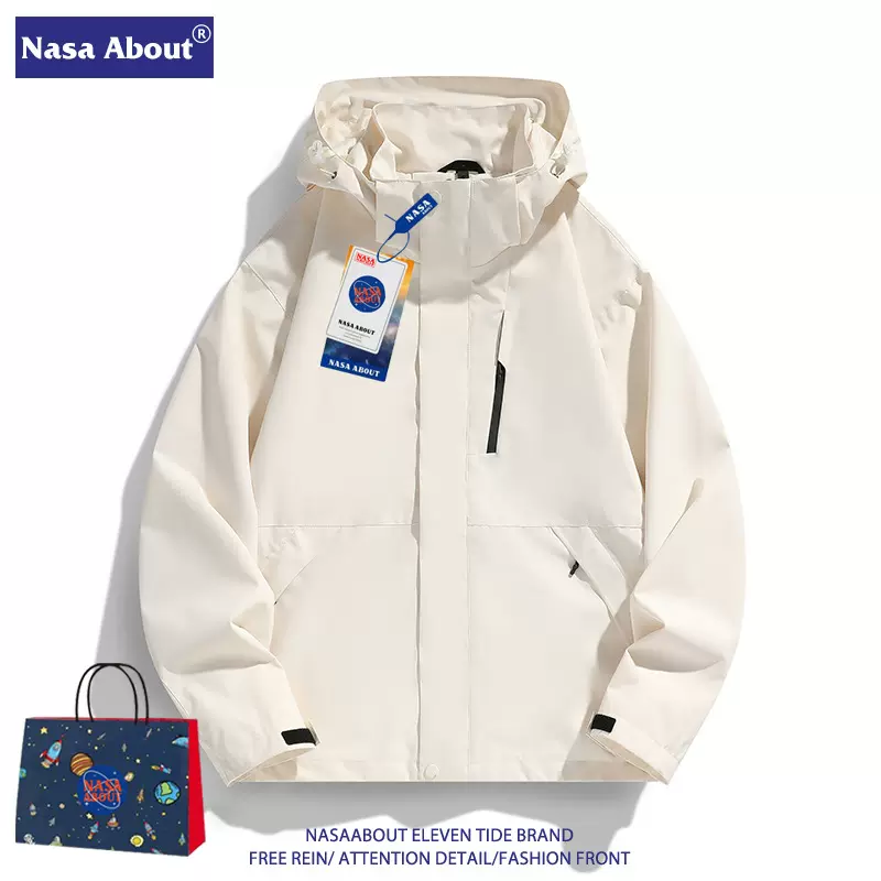 NASA冲锋衣三合一男女外套2025新款防风防雨春秋季登山服两件套潮
