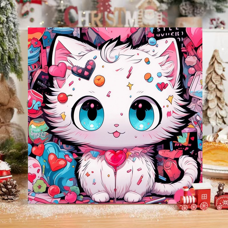 子猫デジタル油絵 diy 着色かわいい漫画動物手作り子供のシンプルな油絵装飾卸売|undefined
