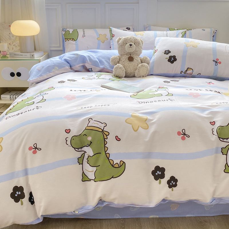 Cuatro piezas de algodón puro fresco de clase madre y niño grado ab cubierta de edredón 40 impresión doméstica de cuatro estaciones