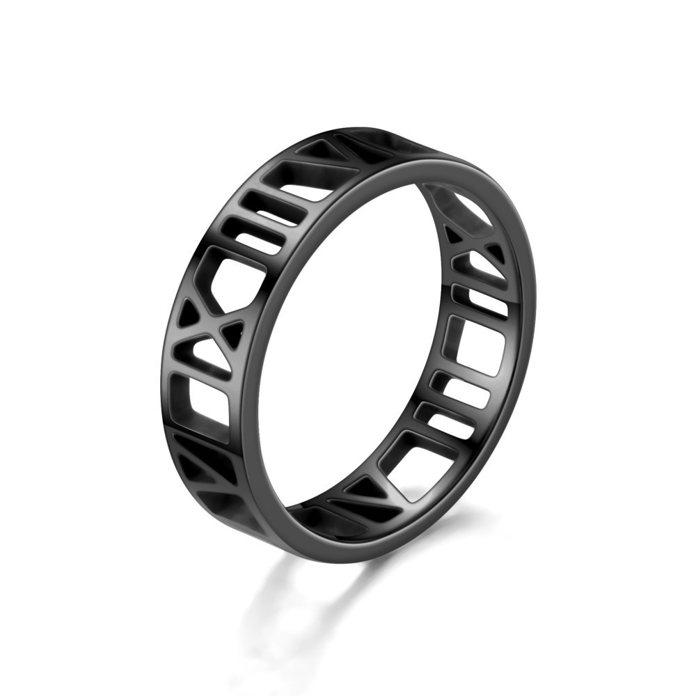 Neuer Einfacher Edelstahl Roman Cut Ring Großhandel Nihao Schmuck display picture 5