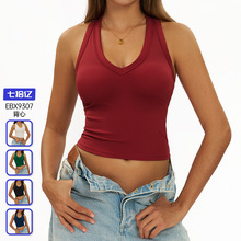 跨境紧身工字型美背瑜伽背心女云感速干运动上衣跑步健身内衣9307