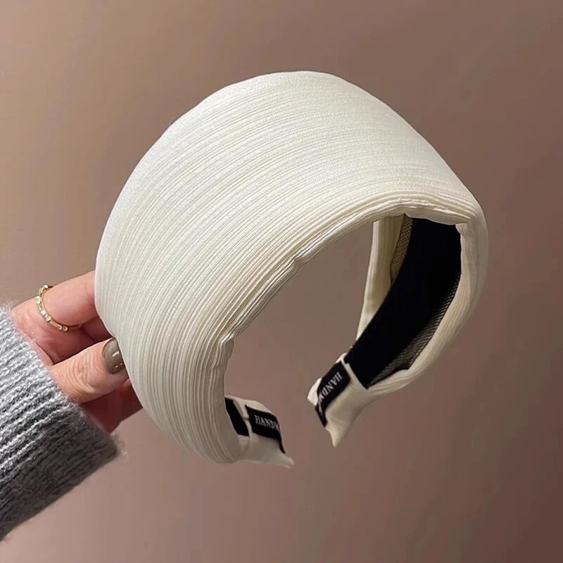 莫兰迪暗纹精致加厚显脸小发卡秋冬洋气宽边遮发际线头箍宽边发箍|undefined