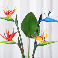 Soft rubber paradise bird crane flower decoration design for new Chinese style home sample room overseas wedding photography simulation flowers 