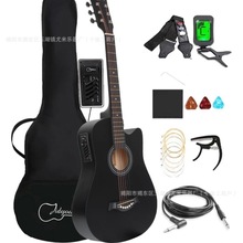 跨境38寸电吉他木吉他初学者入门练习琴普及guitar吉他乐器批发