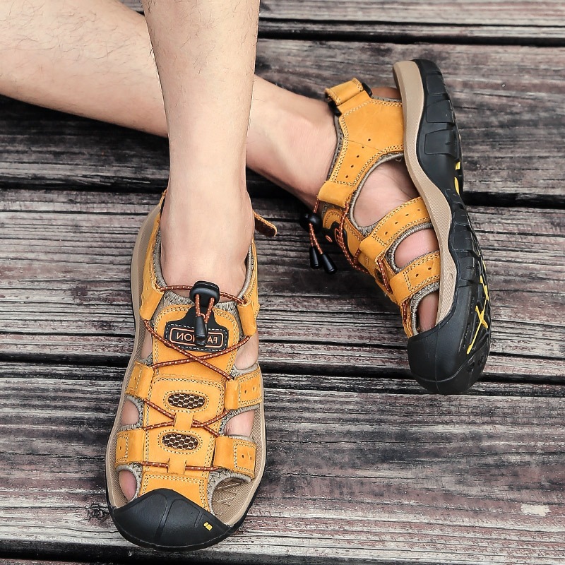 Cowhide Casual Sports Sandals Cowhide Men's Large Size Shoes Vietnamese Men's Shoes Fashion Outdoor