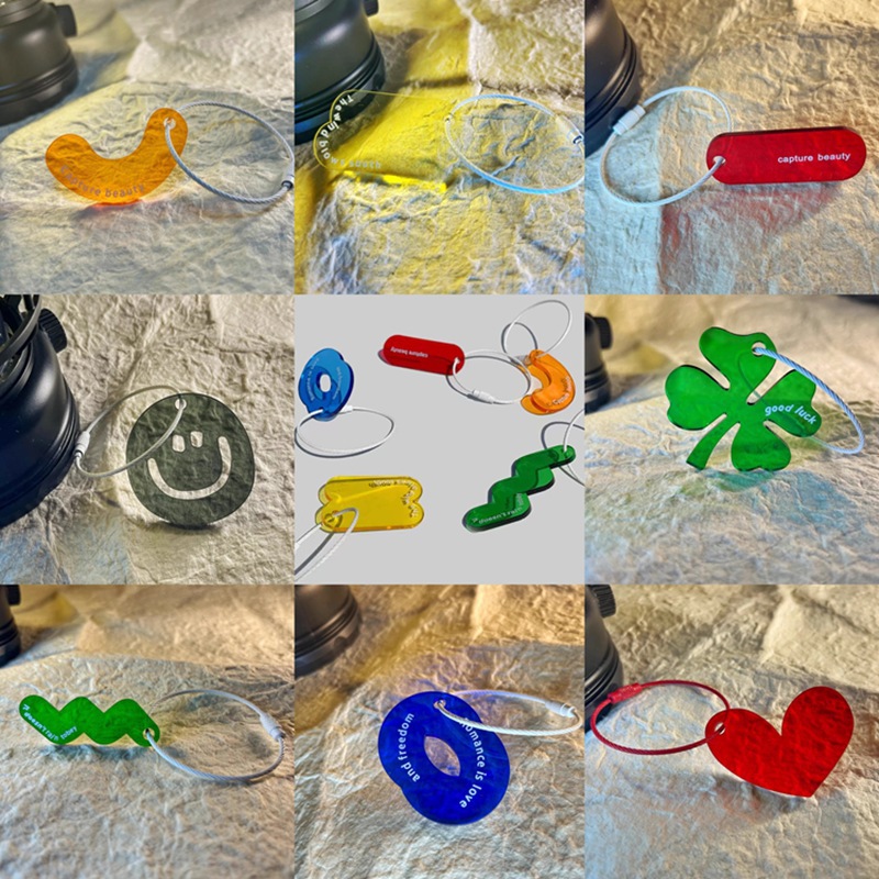 亚克力有机玻璃塑料板彩色透明钥匙扣加工UV雕定制零切雕刻轻质