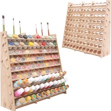 跨境木质阶梯式收纳架颜料油漆收纳展示架多层绘画工具收纳陈列架