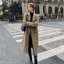 长款西装外套女春秋季韩版网红宽松单排扣风衣感休闲西服大衣