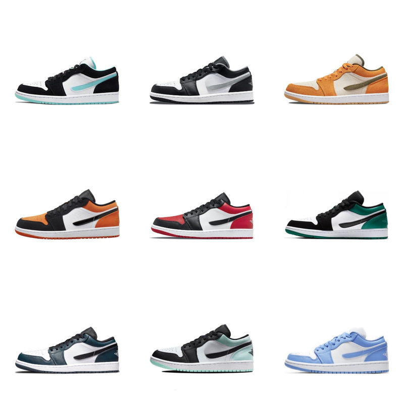 Putian Shoes Classic aj1 Low-top Lightning Barb Paris Ash North Carolina Blue and Black Toe Men's and Women's Casual sneaker