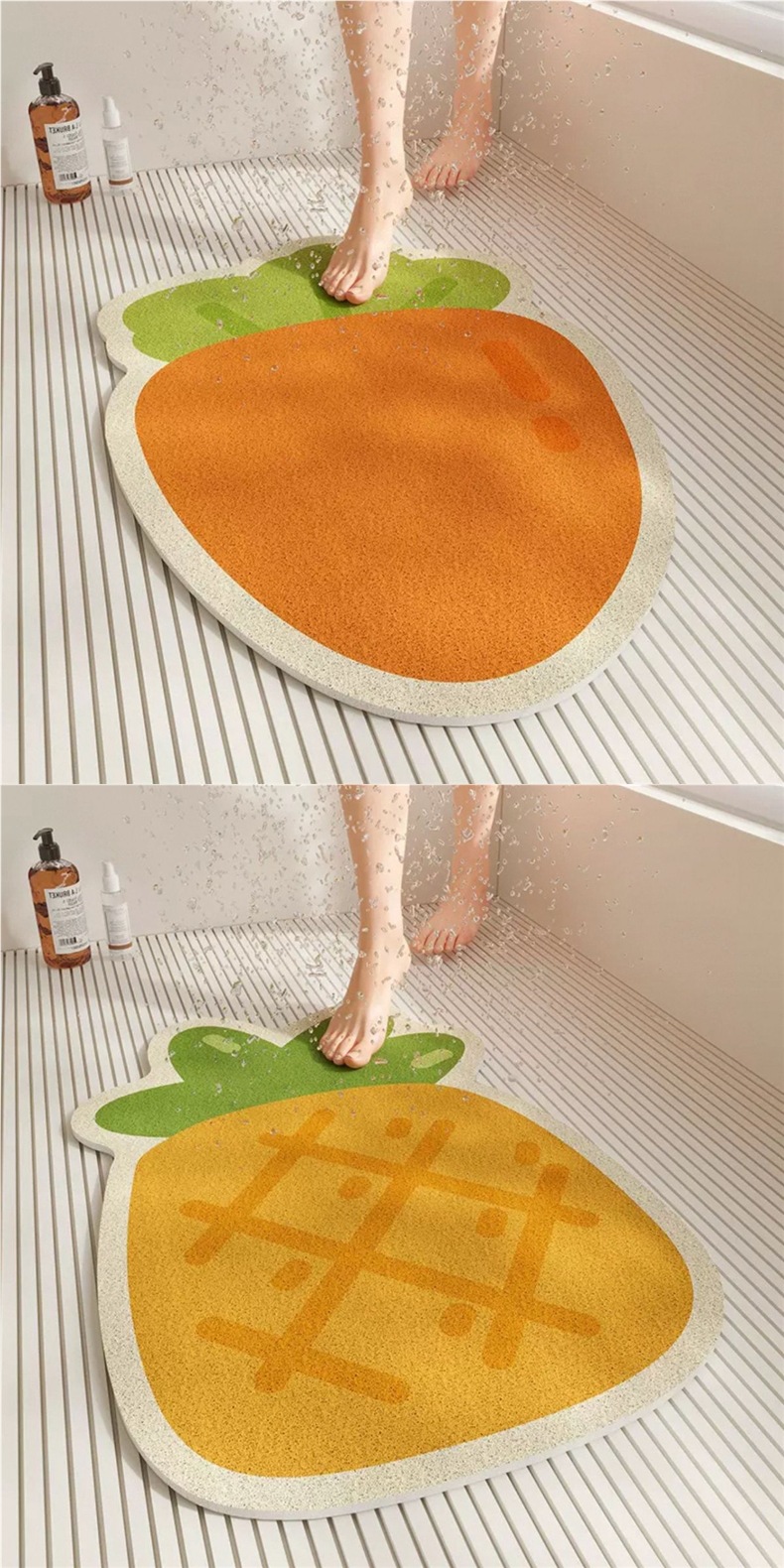 Silk loop bathroom anti-slip mat, shower room floor mat, hollow design for drainage, suitable for children's bath and preventing falls
