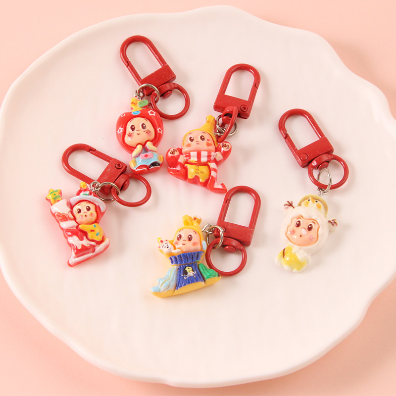 Christmas Star Figure Pendant Red Cartoon Cute Little Person Keychain Sweet Ins-Style Bag Accessory Christmas Star Figure Pendant Red Cartoon Cute Little Person Keychain Sweet Ins-Style Bag Accessory