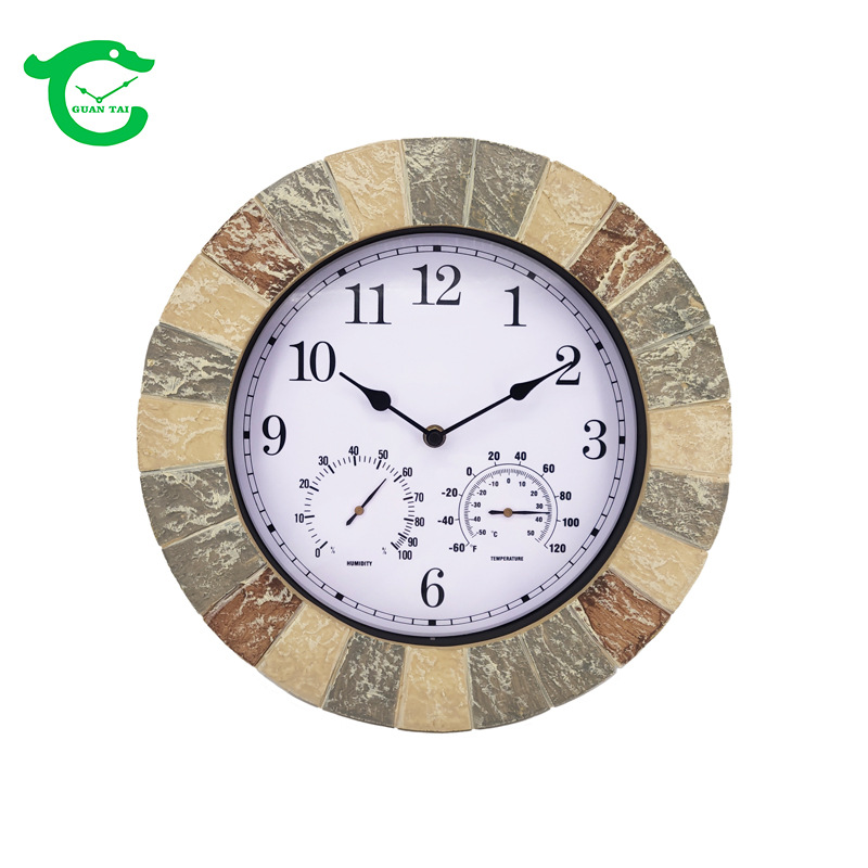 挂钟跨境热卖产品钟表亚马逊装饰钟创意时钟温湿度欧式