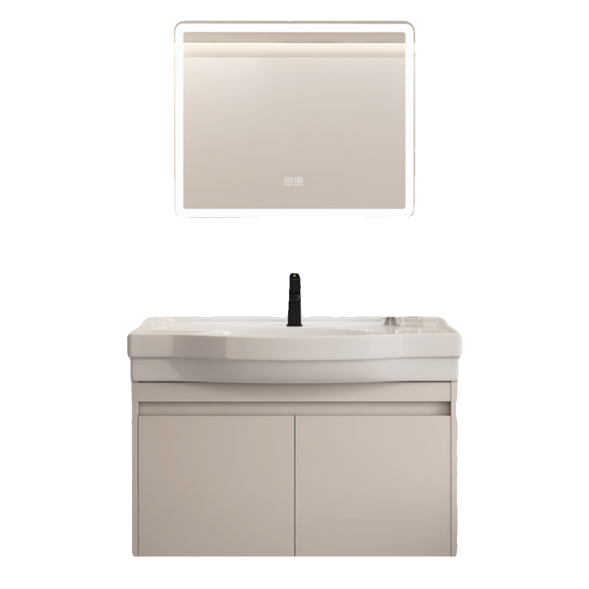 gabinete de baño de aluminio espacial de borde estrecho gabinete de lavabo tipo pequeño gabinete combinado de cerámica en el baño lavabo barra de agua