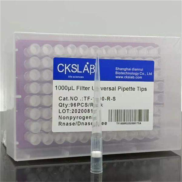 1000ul 带刻度滤芯盒装透明吸头 [ CKSLAB TF-1000-R-S] 96支/盒