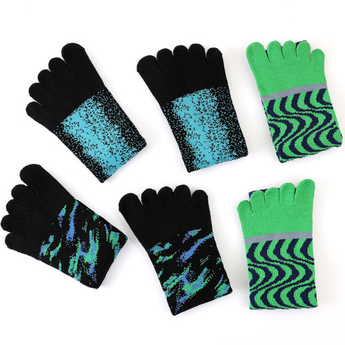 Autumn and winter non-slip long-tube yoga socks professional non-slip Pilates five-finger socks cotton women's mid-tube sports socks with split toes