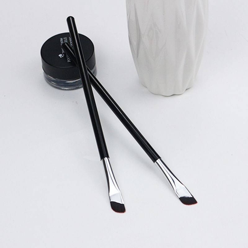 Sola cabeza plana ángulo oblicuo hoja maquillaje cepillo ojo esquina párpado hasta acostado gusano de seda cepillo de cejas cepillo ultra delgado en forma de hoz delineador de ojos cepillo