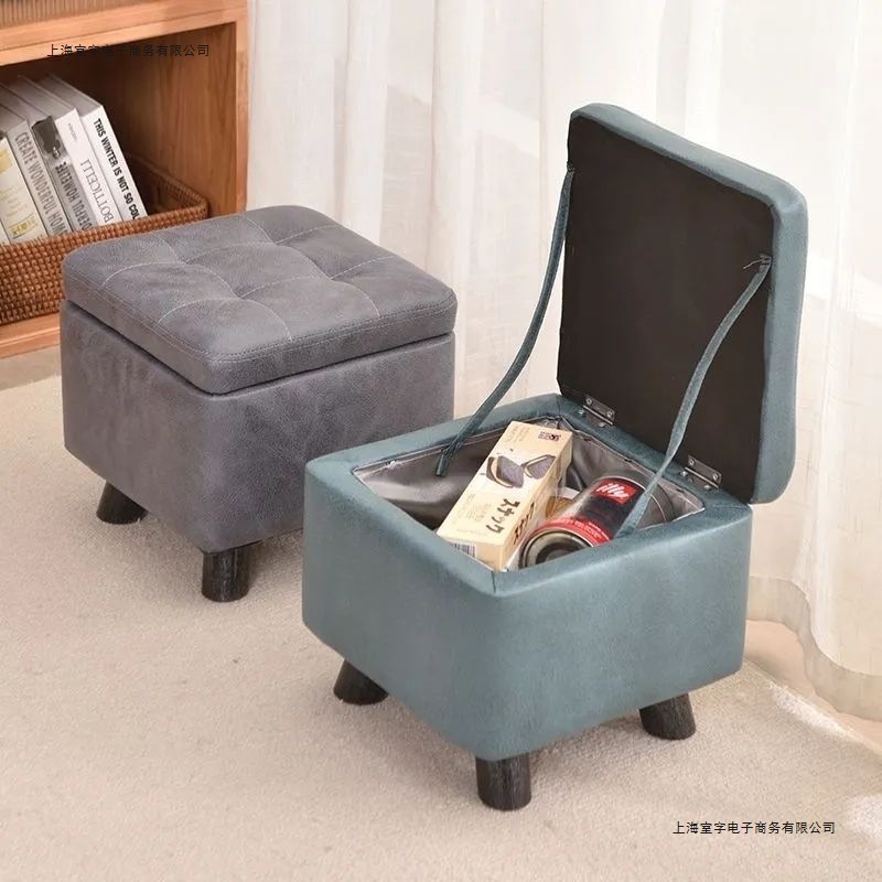 小凳子客厅收纳储物凳茶几凳实木沙发凳脚踏换鞋矮凳科技布墩子