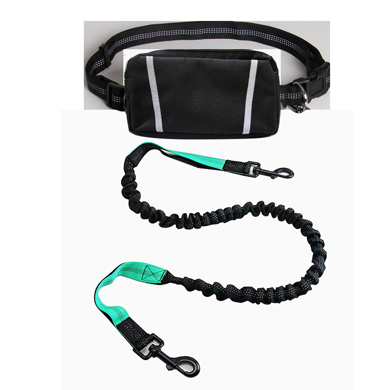 Dongguan kepai corriendo cuerda de tracción con bolsa de cintura cuerda de tracción transfronteriza para mascotas nylon reflexivo perro caminando cuerda de tracción