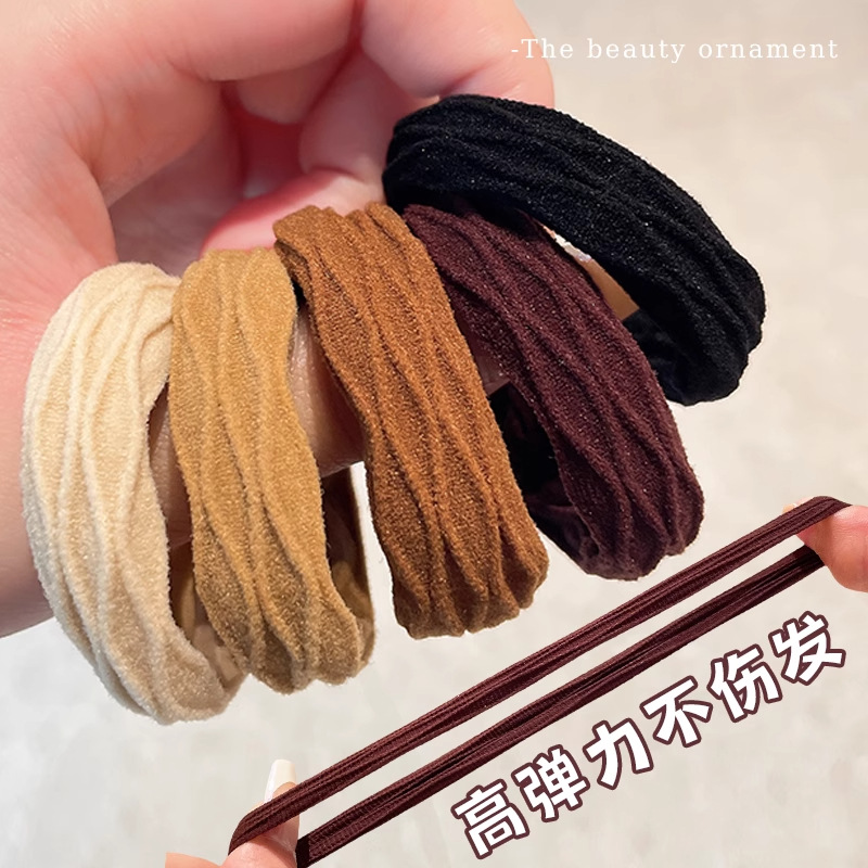 Cuerda para el cabello de cola de caballo alta para mujer 2025 nueva cuerda para el cabello sin estrellar, anillo para el cabello grueso y sin costuras, accesorios para el cabello de banda de goma duraderos de alta elasticidad