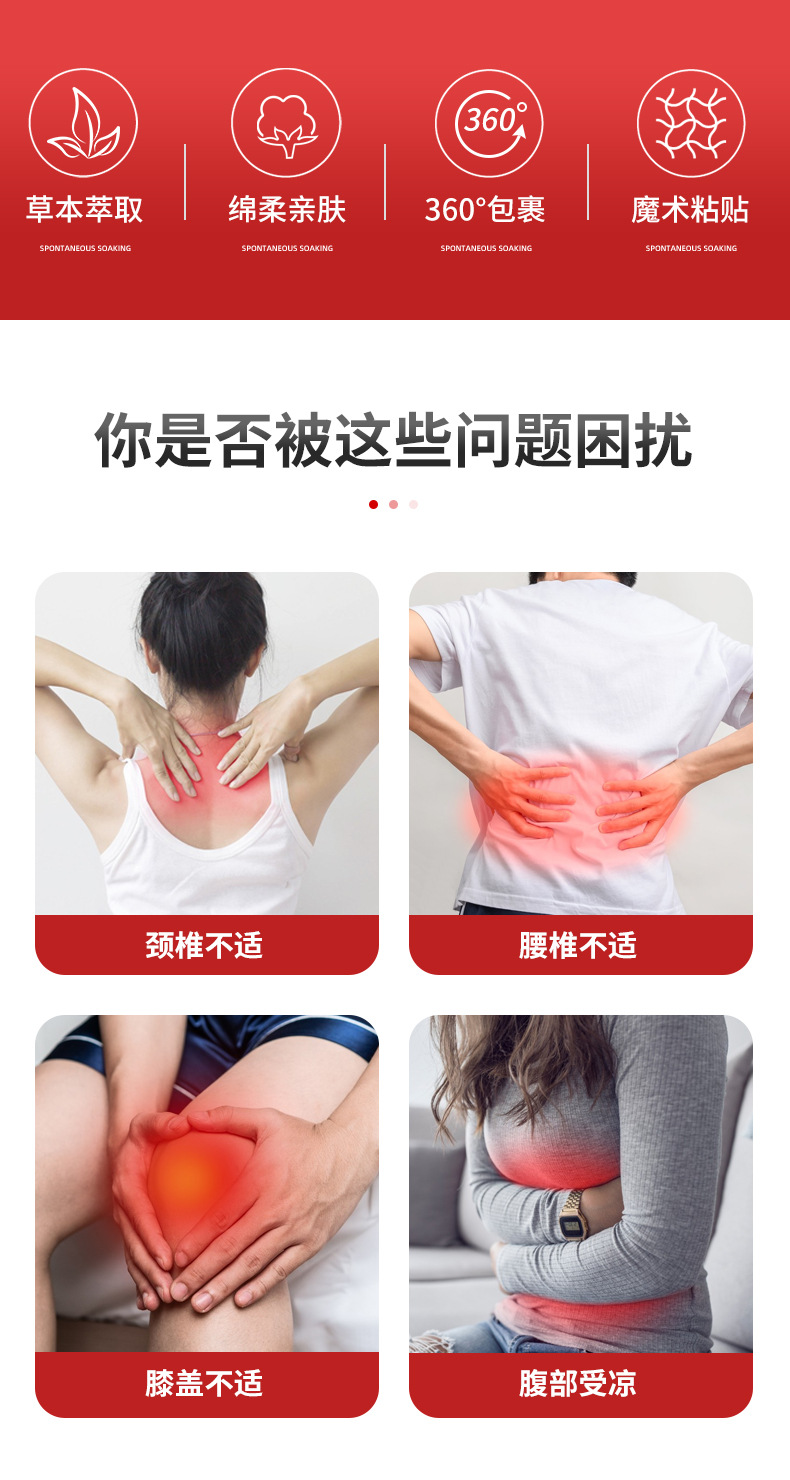 Moxa Warming Patch Ai Cao 艾草 Heat Therapy Patches for Neck Knees Waist and Feet 6 Hour Warmth 80g Bag overview