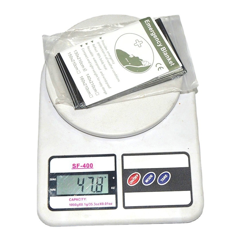 Outdoor portable multifunctional first aid thermal blanket 130*210 double-sided silver gold survival blanket sun protection blanket