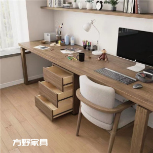 Modern Simple Computer Desk Desktop Home Double Desk Writing Desk Solid Wood Student Study Table Long Table Nordic