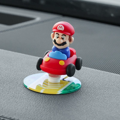 Car Rotary Healing Ornaments Car Cartoon Central Console Mario Drift with Car Ornaments Decompression Supplies Car (Car ornaments) - red-1-piece