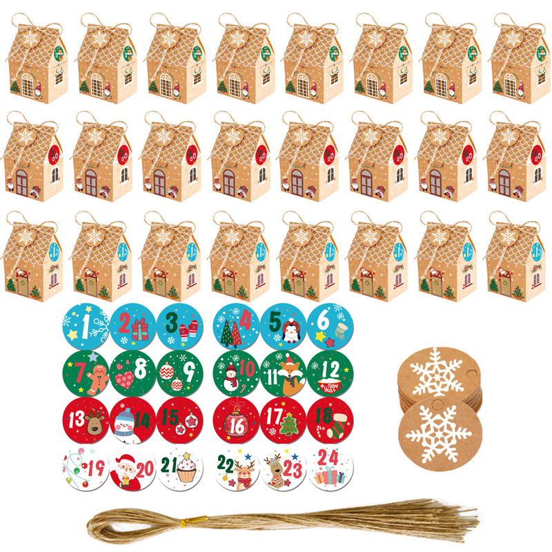 シンプルな立体ウェディングキャンディボックスクラフト紙クリスマスイブギフトボックスクリスマスクリエイティブハウスヨーロピアンスタイルキャンディギフトボックス|undefined