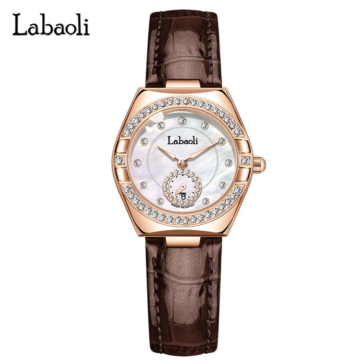 Labaoli New Belt Orologio da donna con diamanti intarsiati, quadrante dei secondi indipendente, chiusura a farfalla, streaming live_voghion.com