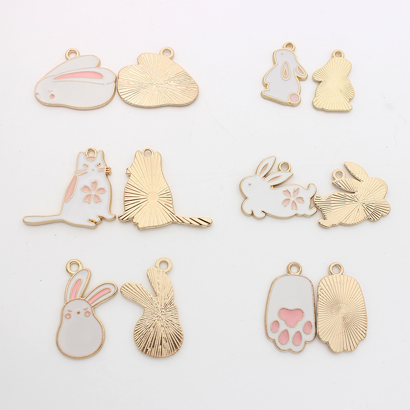 10 PCS/Package Alloy Rabbit Pendant display picture 4