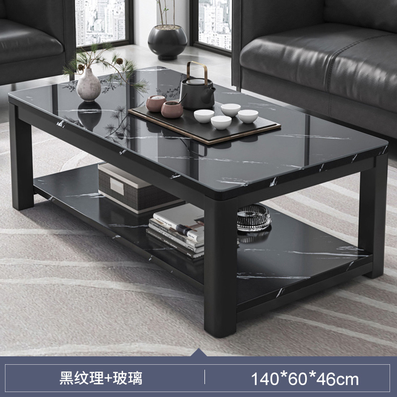 Mesa de centro, sala de estar, hogar, apartamento pequeño moderno y simple, mesa de centro de vidrio templado de lujo ligero, mesa de té minimalista para oficina