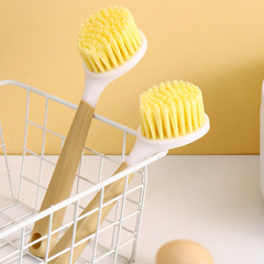 【Plastic Long Handle Pot Scrubber】Upgraded Multi-functional Pot Scrubber, Non-damaging to Pots, Extended Handle, Keeps Hands Clean, Oil-Resistant Pot Scrubber